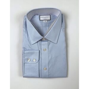 Charles Tyrwhitt Non-Iron Puppytooth Dress Shirt 19/38 Sky Blue New With Tags